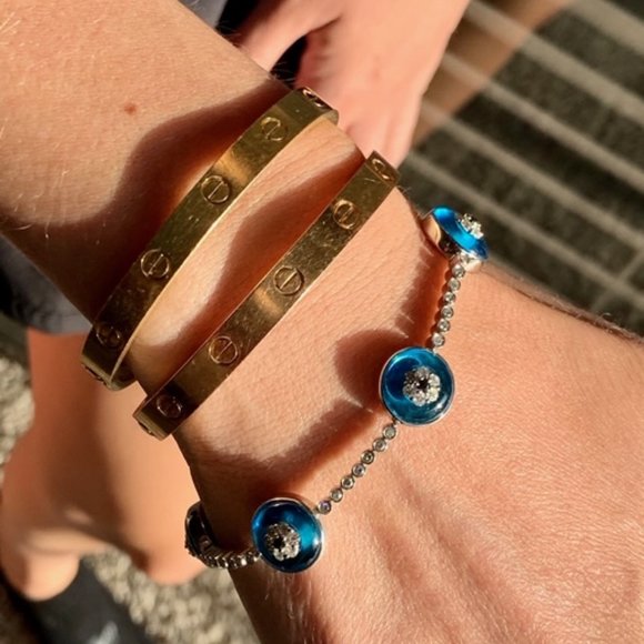 Lorraine Schwartz Style Diamond Evil Eye Bracelet - Picture 5 of 5